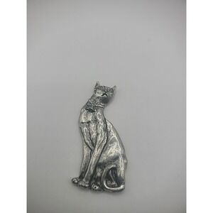 Vintage Metzke Pewter Cat Kitty Animal Paperweight Decor